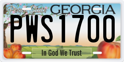 GA license plate PWS1700