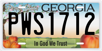 GA license plate PWS1712
