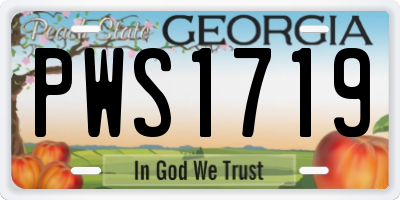 GA license plate PWS1719