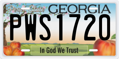 GA license plate PWS1720