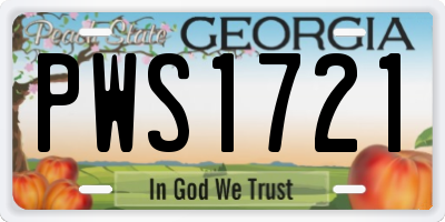 GA license plate PWS1721