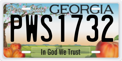 GA license plate PWS1732