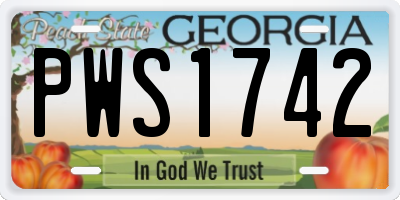 GA license plate PWS1742
