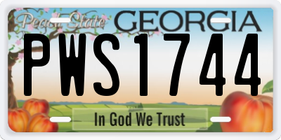 GA license plate PWS1744