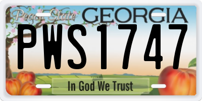 GA license plate PWS1747