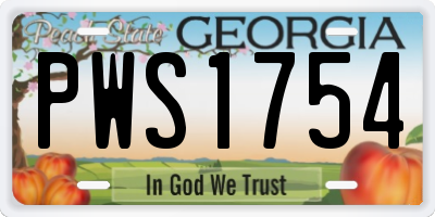 GA license plate PWS1754