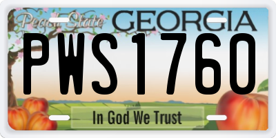 GA license plate PWS1760