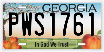 GA license plate PWS1761
