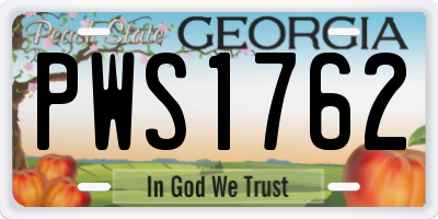 GA license plate PWS1762