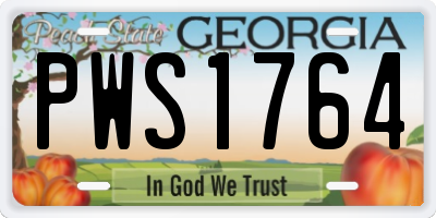 GA license plate PWS1764