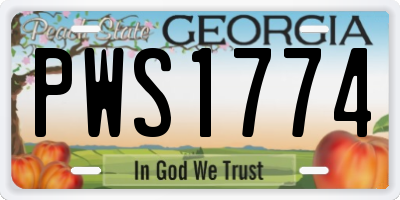 GA license plate PWS1774