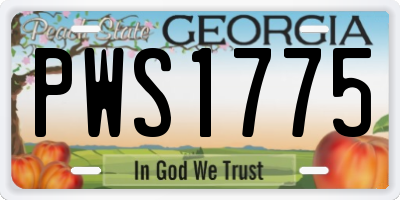 GA license plate PWS1775
