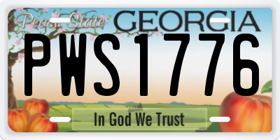 GA license plate PWS1776