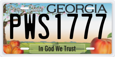 GA license plate PWS1777