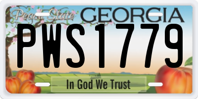 GA license plate PWS1779