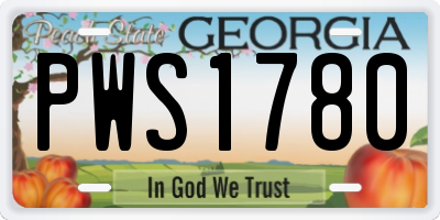 GA license plate PWS1780