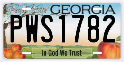 GA license plate PWS1782