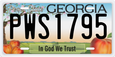 GA license plate PWS1795