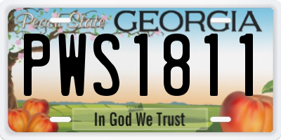 GA license plate PWS1811