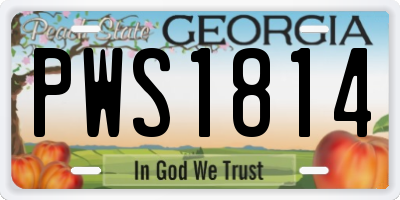 GA license plate PWS1814