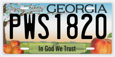GA license plate PWS1820