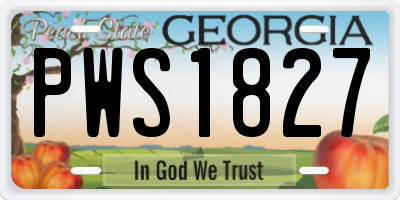 GA license plate PWS1827