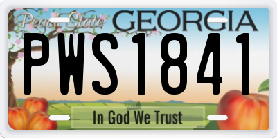 GA license plate PWS1841