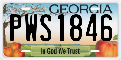 GA license plate PWS1846