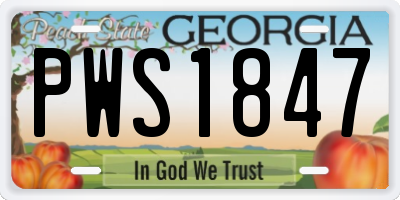 GA license plate PWS1847