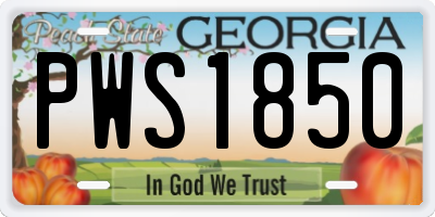 GA license plate PWS1850
