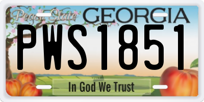 GA license plate PWS1851