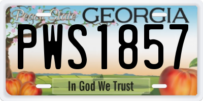 GA license plate PWS1857