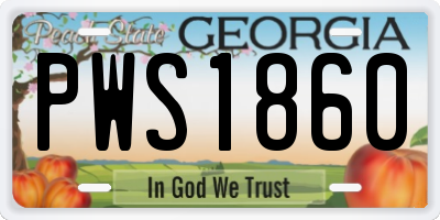 GA license plate PWS1860
