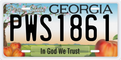 GA license plate PWS1861