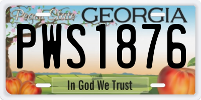 GA license plate PWS1876