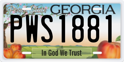 GA license plate PWS1881