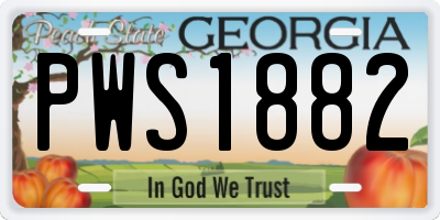 GA license plate PWS1882