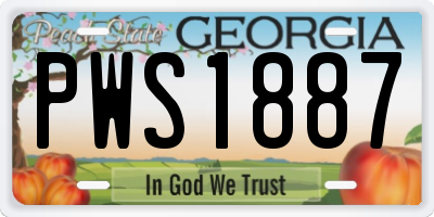 GA license plate PWS1887