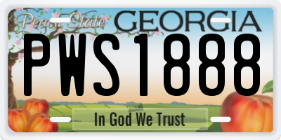 GA license plate PWS1888
