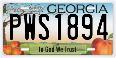 GA license plate PWS1894