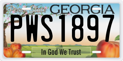 GA license plate PWS1897