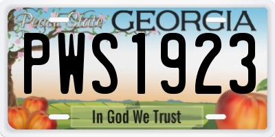GA license plate PWS1923