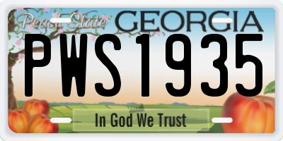 GA license plate PWS1935