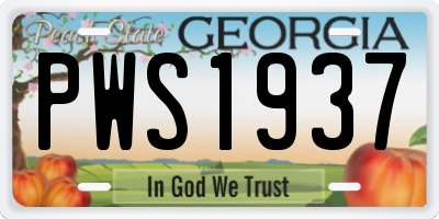 GA license plate PWS1937