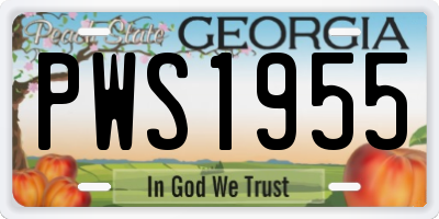 GA license plate PWS1955