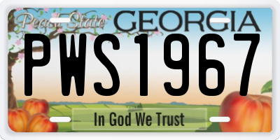 GA license plate PWS1967