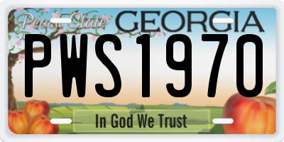 GA license plate PWS1970