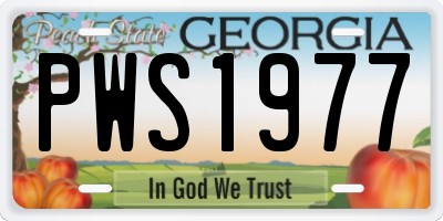 GA license plate PWS1977