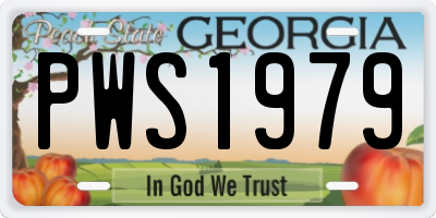 GA license plate PWS1979
