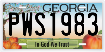 GA license plate PWS1983